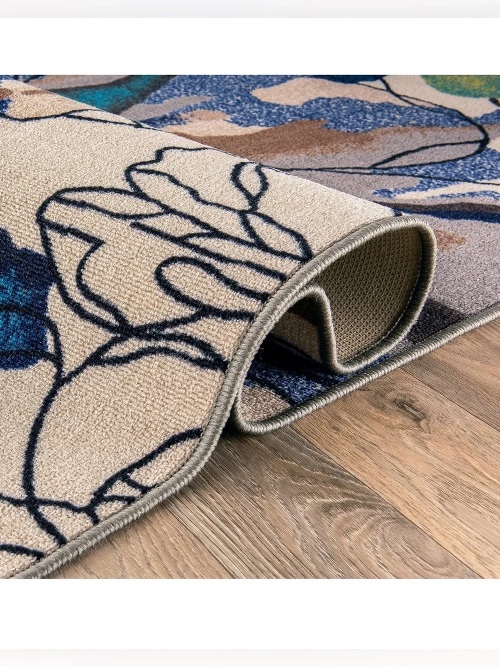 Floral Non-Skid Door Mat/Area Rug (NEW)